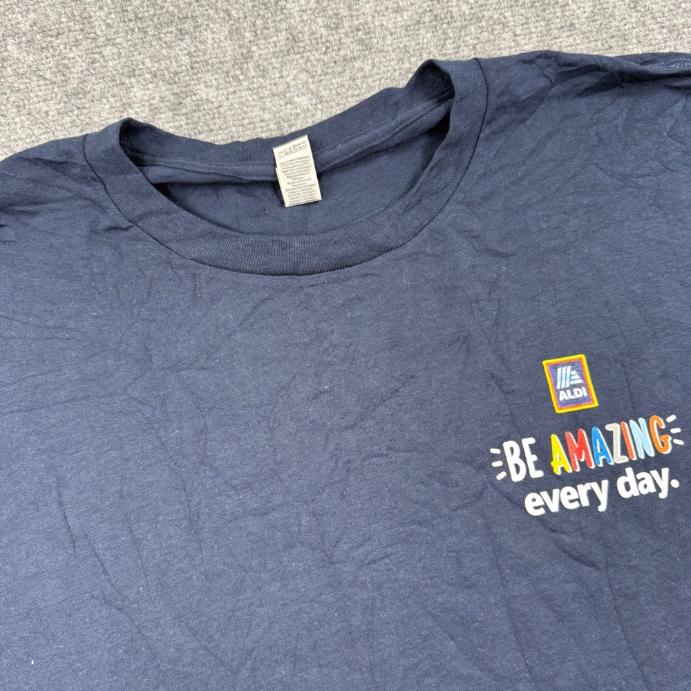 Aldi Graphic T-Shirt 3XL Navy Blue Be Amazing Every Day Unisex Mens‎